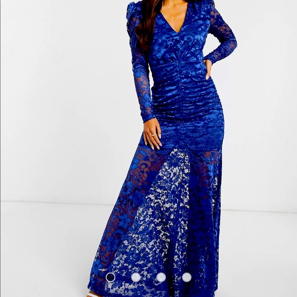 Asos Sheer Lace Maxi Dress - Picture 1 of 3